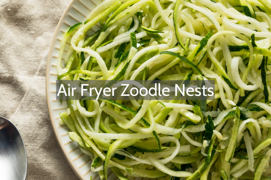 Air Fryer zoodle Nests with Homemade Marinara Sauce