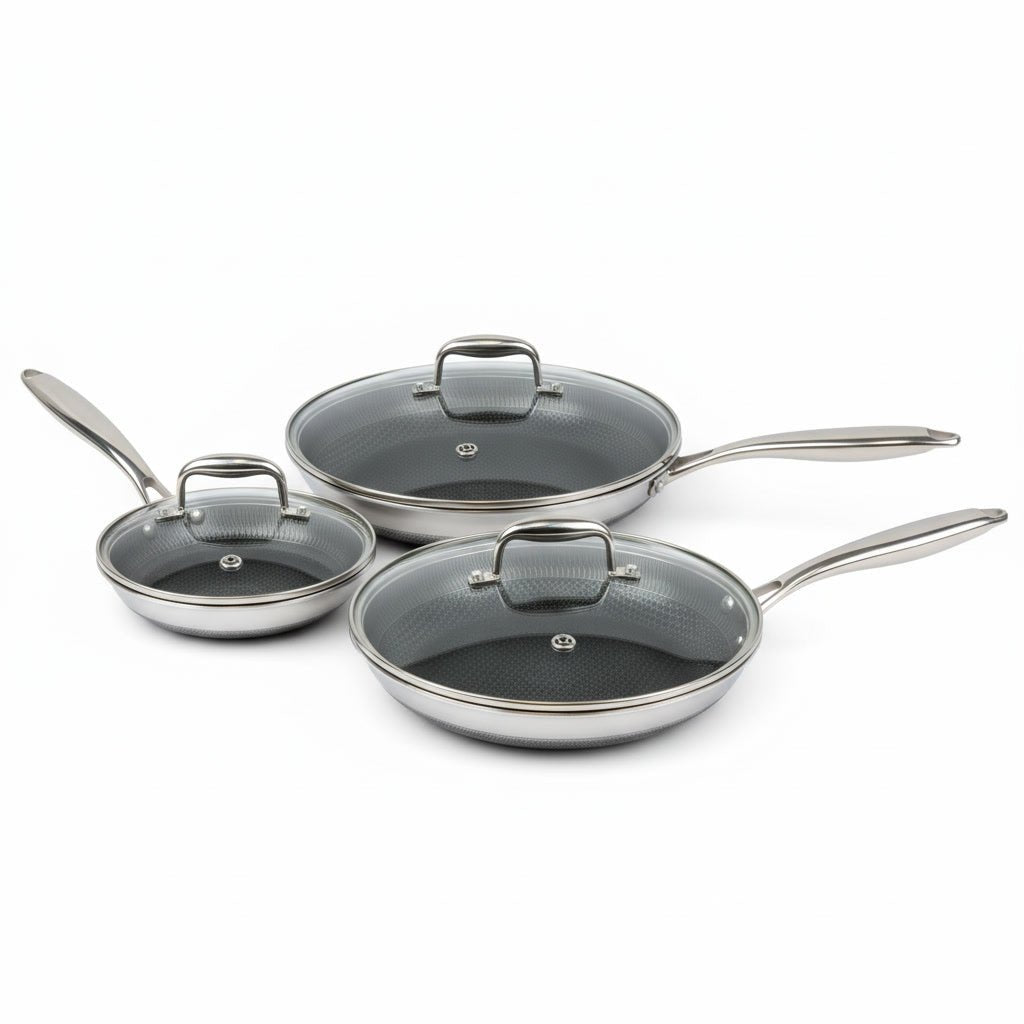 Files Set Vertax VERTEX Cookware Set (6-Piece) | Hybrid Quick-Release Pans + Lids ...