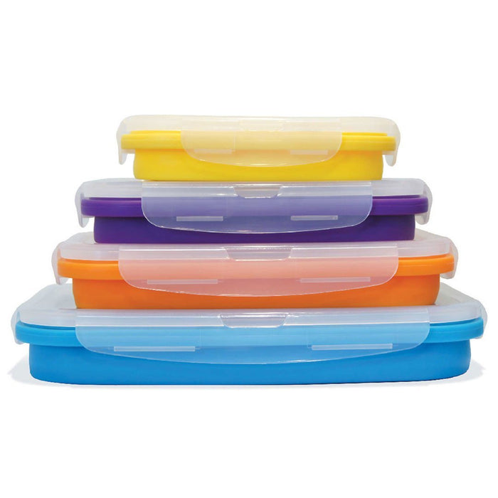 Reusable tackable Flat Skinny Stack Containers Food Preservation